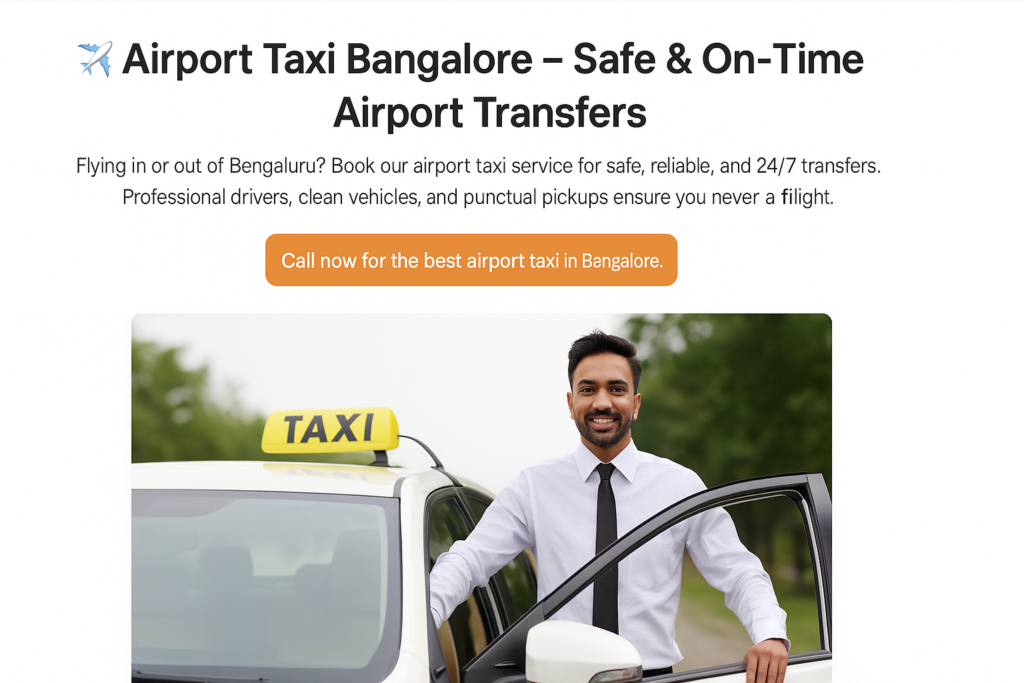 Bangalore Airport Taxi Service