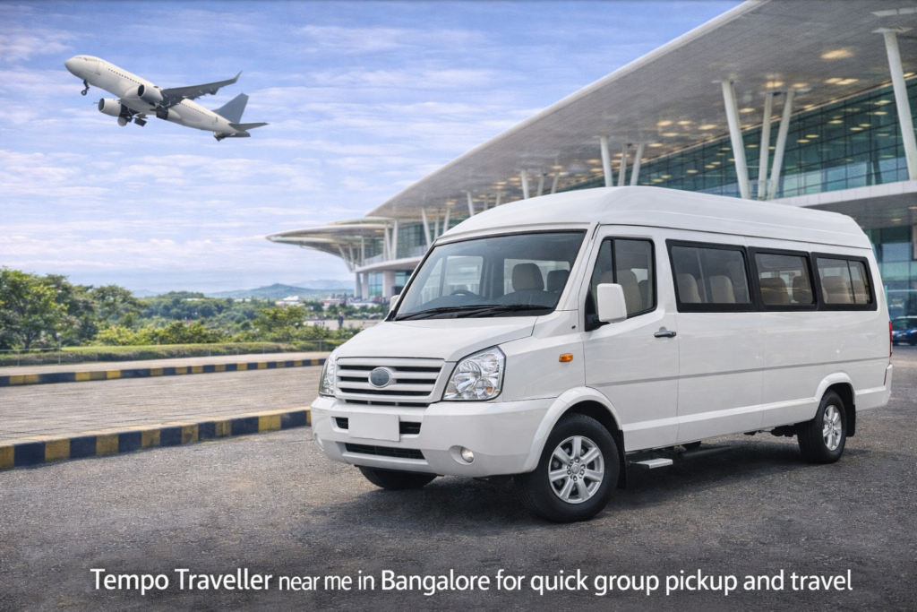 Tempo Traveller near me in Bangalore for quick group pickup and travel