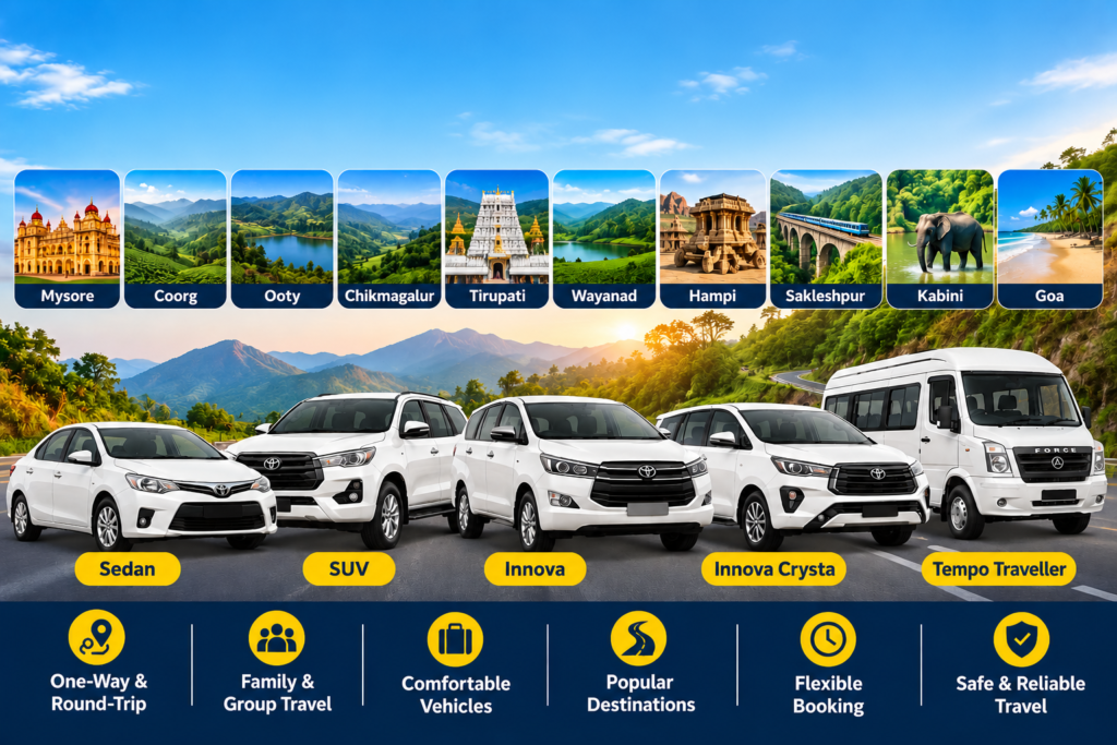 Outstation Taxi Service from Bangalore